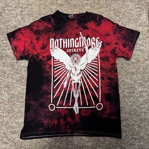 Nothing More Spirits Tour 2023 Red and Black Tie-Dye Graphic Tee